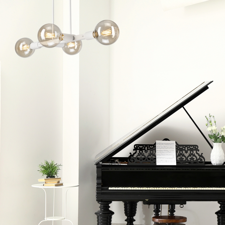 Κρεμαστό φωτιστικό ASTRID 4xE27/60W/230V λευκό