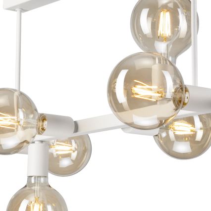 Κρεμαστό φωτιστικό ASTRID 8xE27/60W/230V λευκό