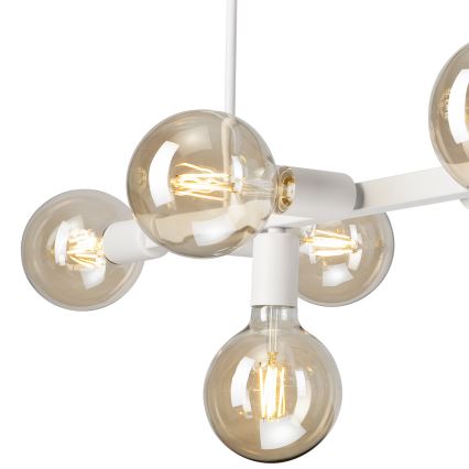 Κρεμαστό φωτιστικό ASTRID 8xE27/60W/230V λευκό