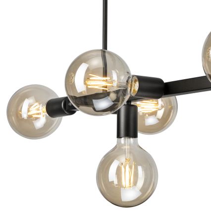 Κρεμαστό φωτιστικό ASTRID 8xE27/60W/230V μαύρο