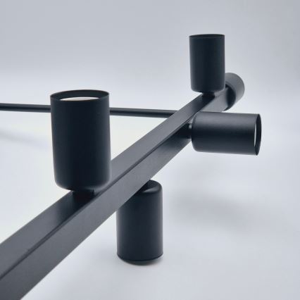 Κρεμαστό φωτιστικό ASTRID 8xE27/60W/230V μαύρο