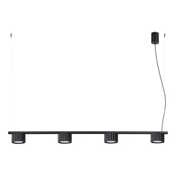 Κρεμαστό φωτιστικό AURA με καλώδιο 4xGX53/10W/230V, μαύρο
