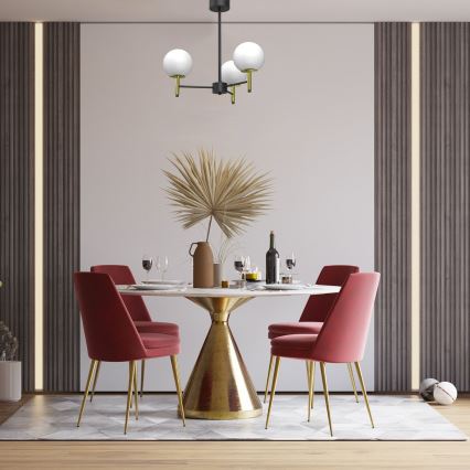 Κρεμαστό φωτιστικό AWINION 3xE27/15W/230V λευκό/χρυσό/μαύρο