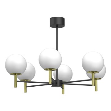 Κρεμαστό φωτιστικό AWINION 6xE27/15W/230V λευκό/χρυσό/μαύρο