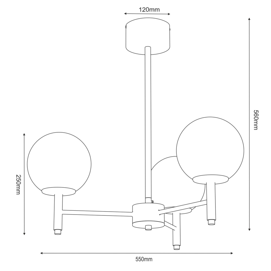 Κρεμαστό φωτιστικό AWINION με ράβδο 3xE27/15W/230V