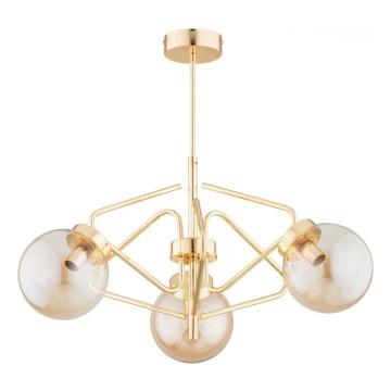 Κρεμαστό φωτιστικό BARSUM 3xE14/10W/230V χρυσό