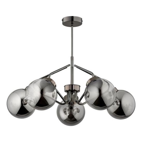 Κρεμαστό φωτιστικό BARSUM 5xE14/10W/230V γκρι