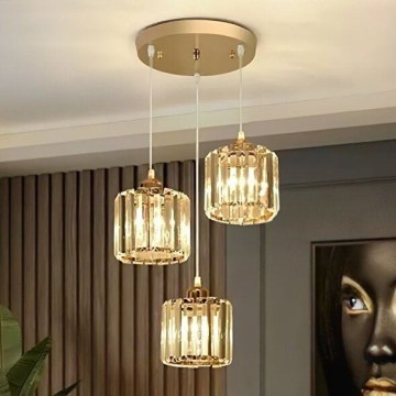 Κρεμαστό φωτιστικό BELLA με καλώδιο 3xE27/40W/230V, χρυσό