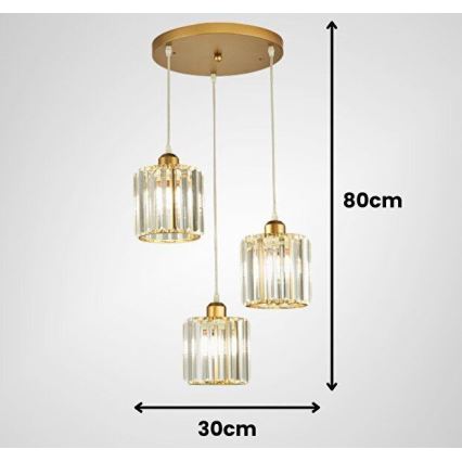 Κρεμαστό φωτιστικό BELLA με καλώδιο 3xE27/40W/230V, χρυσό