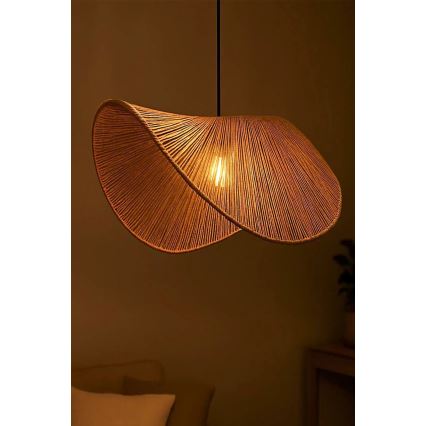 Κρεμαστό φωτιστικό BOHO με κορδόνι 1xE27/40W/230V από ραφία
