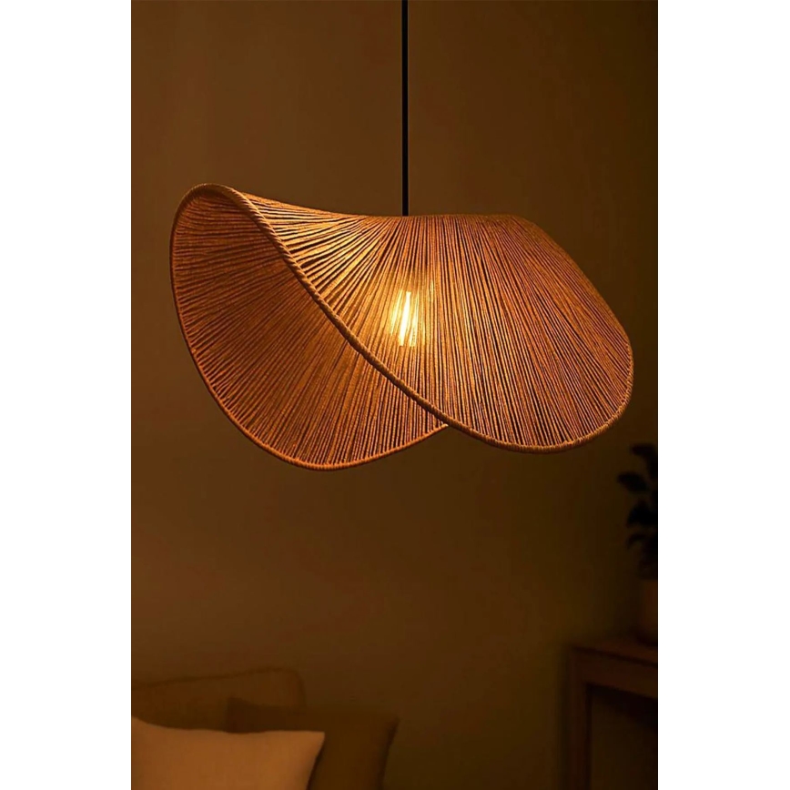 Κρεμαστό φωτιστικό BOHO με κορδόνι 1xE27/40W/230V από ραφία