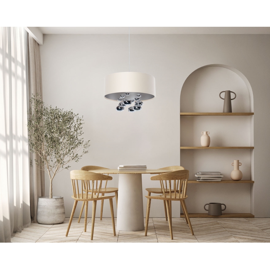 Κρεμαστό φωτιστικό BUBBLE με καλώδιο, 1xE27/60W/230V, Ø 40 cm, μπεζ