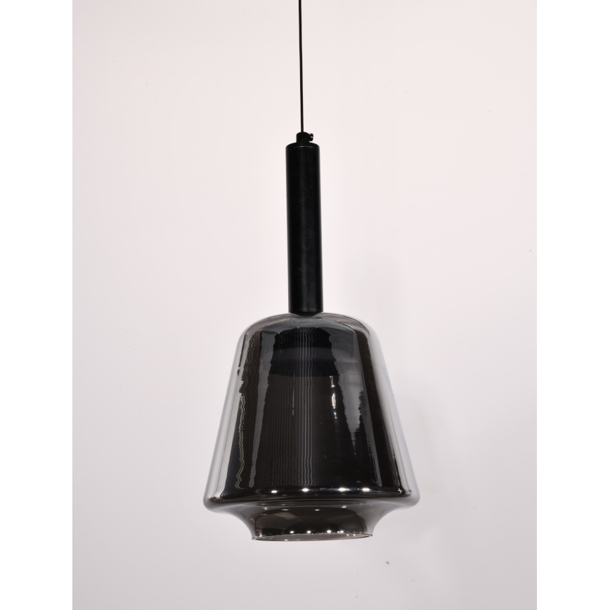Κρεμαστό φωτιστικό BUENO με καλώδιο 1xGX53/9W/230V Ø 18 cm καπνιστό μαύρο