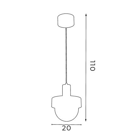 Κρεμαστό φωτιστικό CANAN με καλώδιο, 1xE27/15W/230V, διάμ. 20 εκ., μπεζ