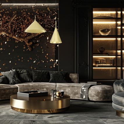 Κρεμαστό φωτιστικό CAPITAL με καλώδιο, 1xGX53/15W/230V, διάμ. 46 cm, χρυσό