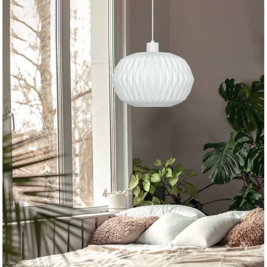 Κρεμαστό φωτιστικό CARSON με καλώδιο, 1xE27/40W/230V, λευκό