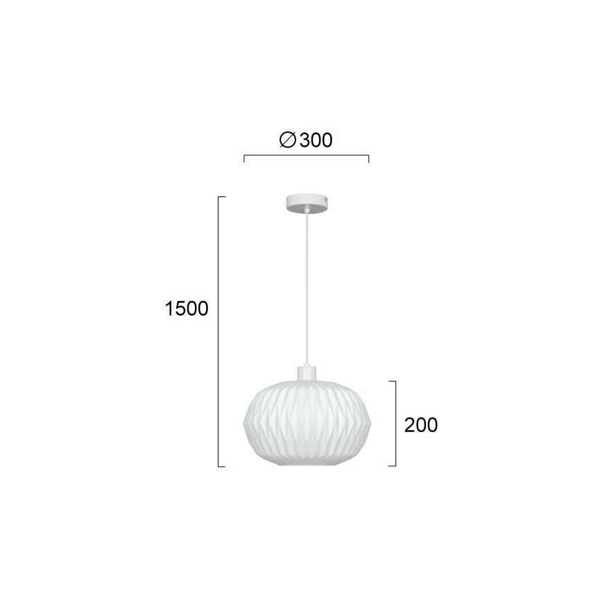 Κρεμαστό φωτιστικό CARSON με καλώδιο, 1xE27/40W/230V, λευκό