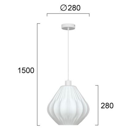 Κρεμαστό φωτιστικό CARSON με καλώδιο 1xE27/40W/230V λευκό