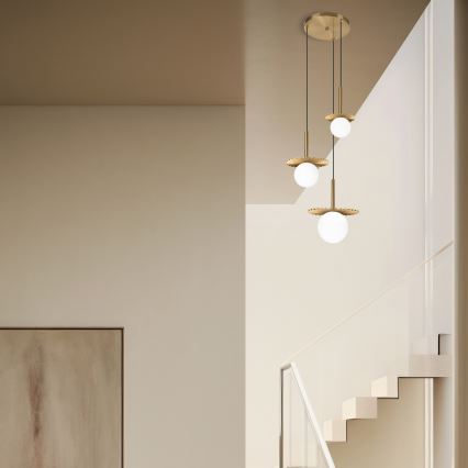 Κρεμαστό φωτιστικό CHITA με καλώδιο 3xG9/5W/230V, χρυσό