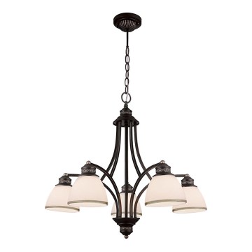 Κρεμαστό φωτιστικό CLAIR με σύρμα 5xE27/60W/230V, διάμ. 65 cm, μπρονζέ