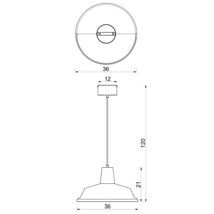 Κρεμαστό φωτιστικό CLASS με καλώδιο 1xE27/15W/230V μπρονζέ