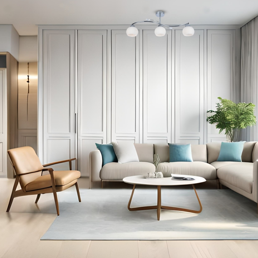 Κρεμαστό φωτιστικό CONNOR 3xE27/15W/230V γυαλιστερό χρώμιο/λευκό