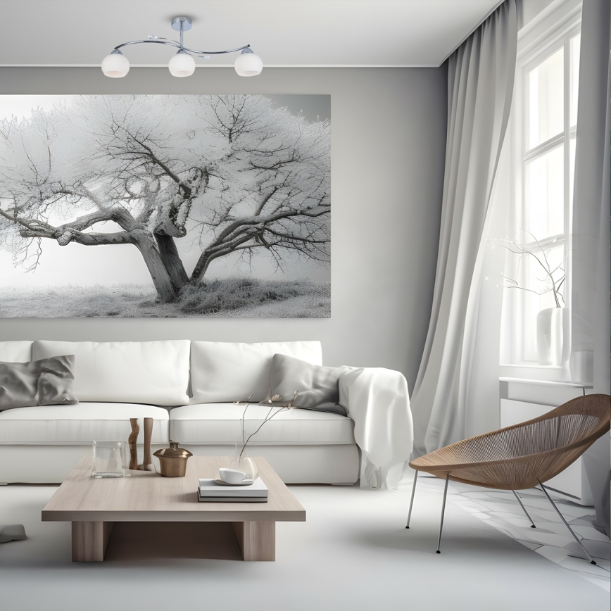 Κρεμαστό φωτιστικό CONNOR 3xE27/15W/230V γυαλιστερό χρώμιο/λευκό