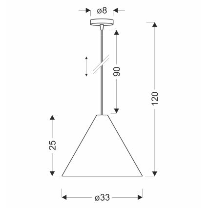 Κρεμαστό φωτιστικό CONO με καλώδιο, 1xE27/40W/230V, επένδυση από καπλαμά έβενο