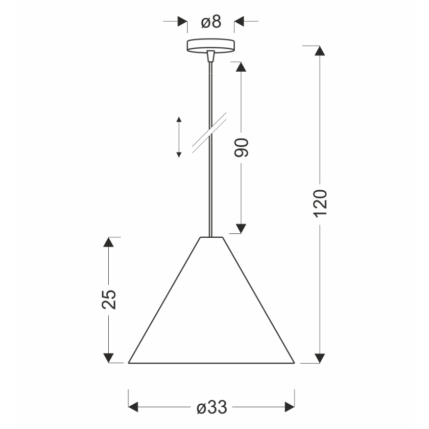 Κρεμαστό φωτιστικό CONO με καλώδιο, 1xE27/40W/230V, επένδυση από καπλαμά έβενο