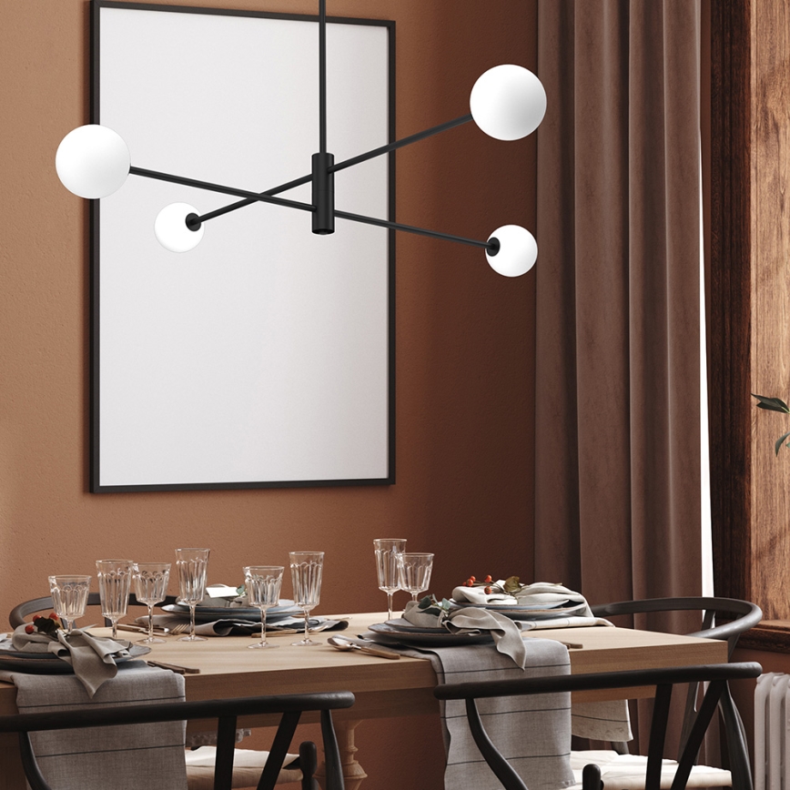 Κρεμαστό φωτιστικό DORI 4xG9/25W/230V μαύρο