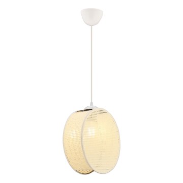 Κρεμαστό φωτιστικό DRUM με καλώδιο, 1xE27/60W/230V, σε κρεμ απόχρωση