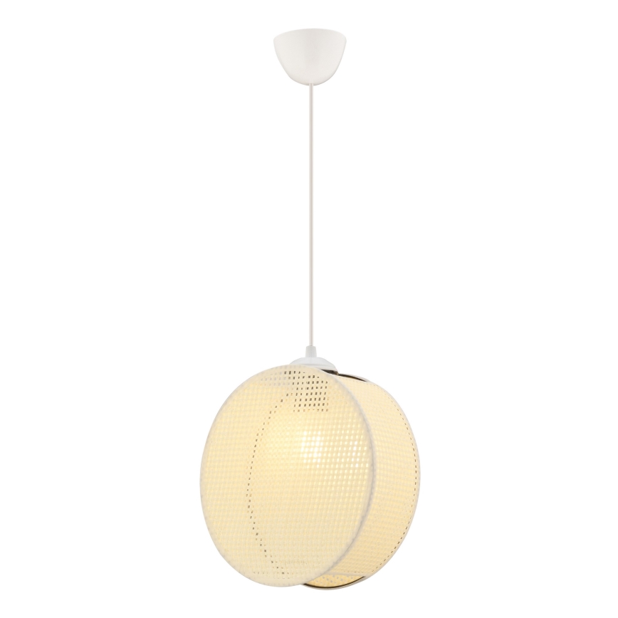 Κρεμαστό φωτιστικό DRUM με καλώδιο, 1xE27/60W/230V, σε κρεμ απόχρωση