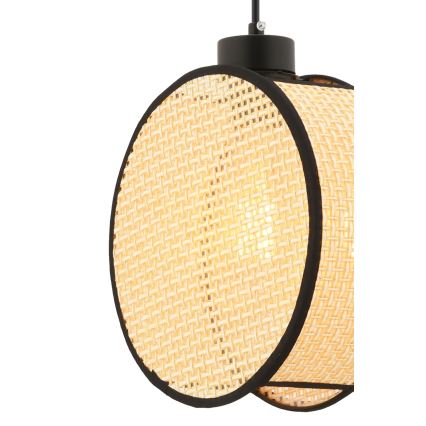 Κρεμαστό φωτιστικό DRUM με καλώδιο 1xE27/60W/230V μπεζ/μαύρο