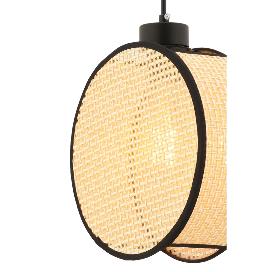 Κρεμαστό φωτιστικό DRUM με καλώδιο 1xE27/60W/230V μπεζ/μαύρο