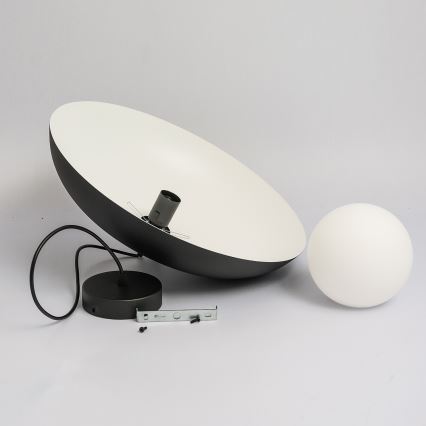 Κρεμαστό φωτιστικό ECLIPSE με καλώδιο 1xE27/15W/230V μαύρο/λευκό