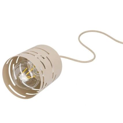 Κρεμαστό φωτιστικό ELEN με καλώδιο 1xE27/35W/230V μπεζ/χρυσό