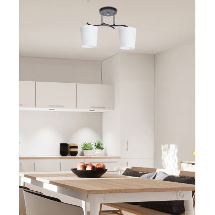 Κρεμαστό φωτιστικό ESNYR 2xE27/40W/230V μαύρο/λευκό