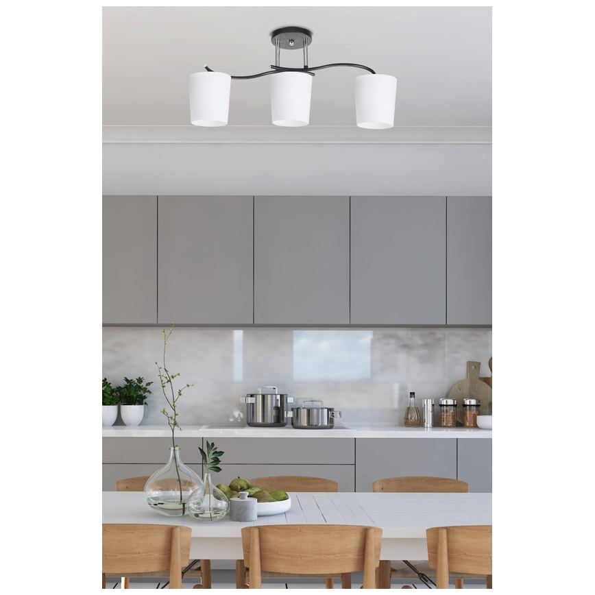 Κρεμαστό φωτιστικό ESNYR 3xE27/40W/230V μαύρο/λευκό