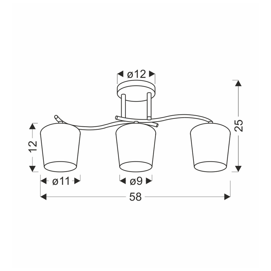Κρεμαστό φωτιστικό ESNYR 3xE27/40W/230V μαύρο/λευκό