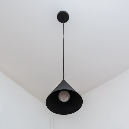 Κρεμαστό φωτιστικό ETNA II με καλώδιο, 1xE27/15W/230V, διάμετρος 18,5 cm, μαύρο