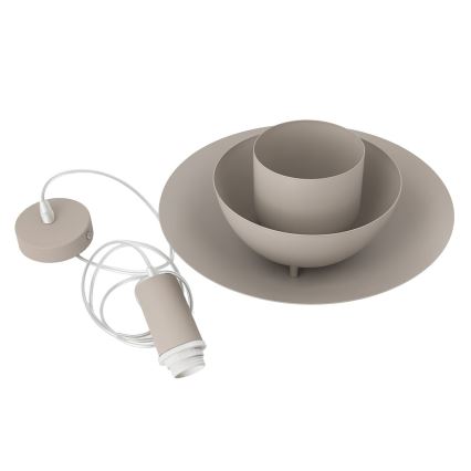 Κρεμαστό φωτιστικό FERRO με καλώδιο, 1xE27/15W/230V, γκρι