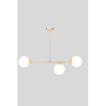 Κρεμαστό φωτιστικό FIRA 3xE27/60W/230V χρυσό