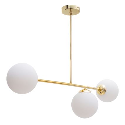 Κρεμαστό φωτιστικό FIRA 3xE27/60W/230V χρυσό