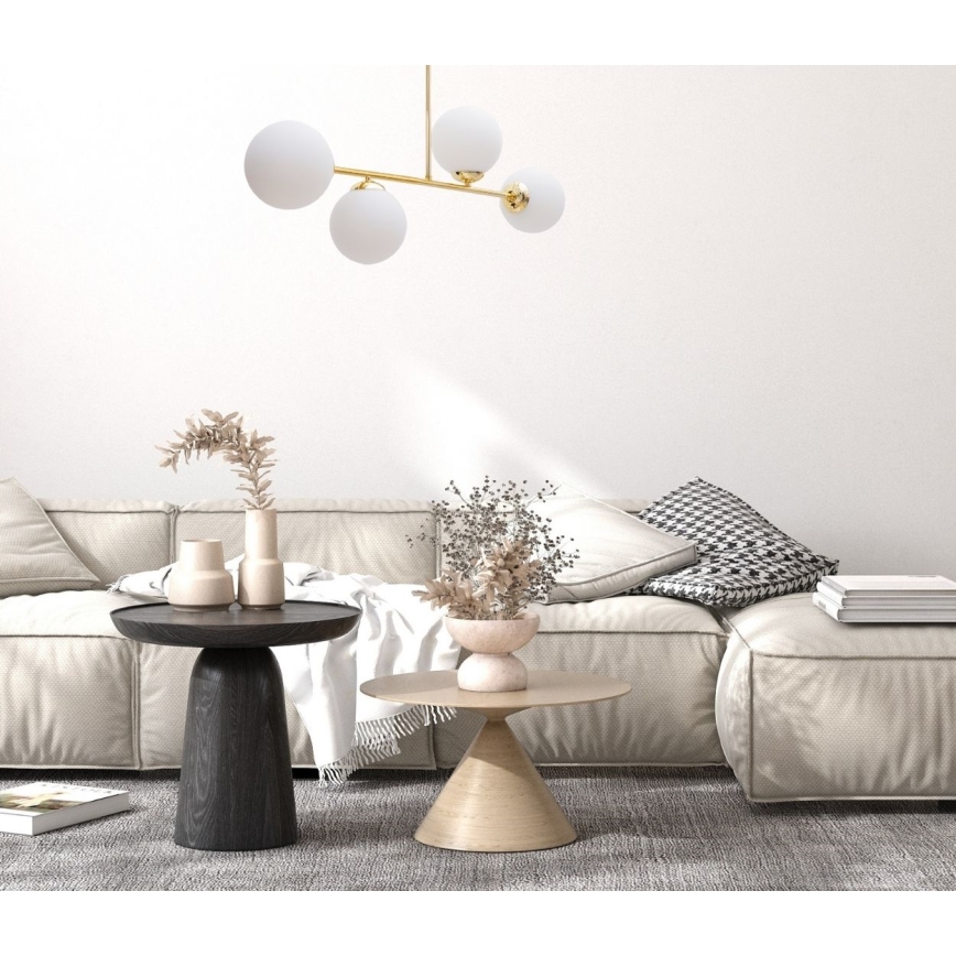 Κρεμαστό φωτιστικό FIRA 4xE27/60W/230V χρυσό