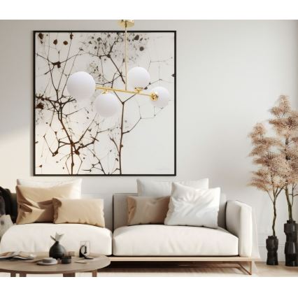 Κρεμαστό φωτιστικό FIRA 4xE27/60W/230V χρυσό