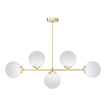 Κρεμαστό φωτιστικό FIRA 5xE27/60W/230V χρυσό