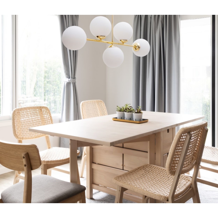 Κρεμαστό φωτιστικό FIRA 5xE27/60W/230V χρυσό