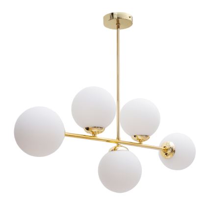 Κρεμαστό φωτιστικό FIRA 5xE27/60W/230V χρυσό
