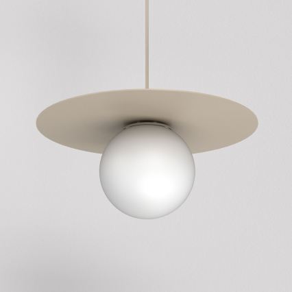 Κρεμαστό φωτιστικό FLAT σε καλώδιο 1xE27/15W/230V μπεζ