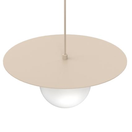 Κρεμαστό φωτιστικό FLAT σε καλώδιο 1xE27/15W/230V μπεζ